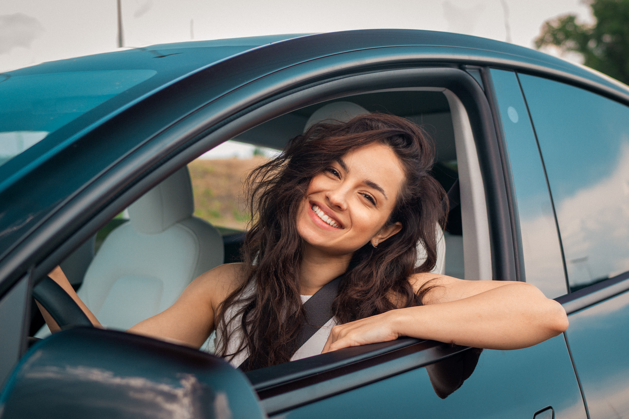 girl in car
